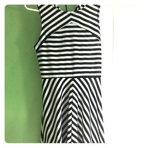 White and Black Stripes Causal Dress